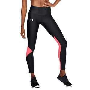 Under Armour Women’s Leggings Fly Fast Skinny HeatGear Pants Black Neon Coral